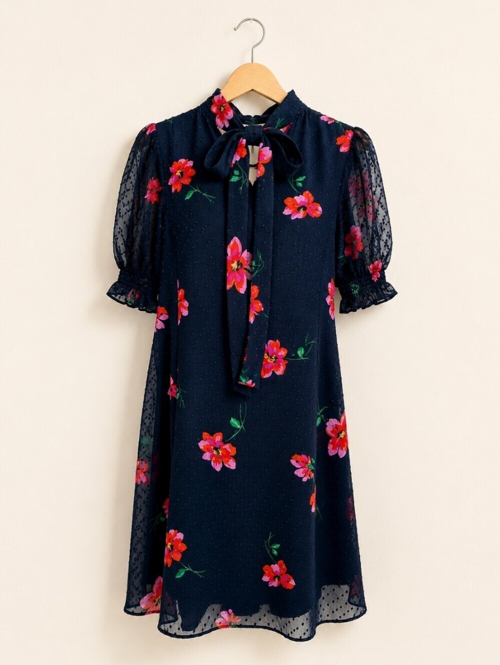 DKNY Floral Chiffon Dress